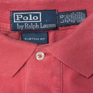 Polo Ralph Lauren Polo Shirt Men's Large Pique Knit Mesh Salmon Short Sleeve